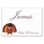 Erntedank Table Cards - Türkei mit Hut Tischnummer (Rückseite)