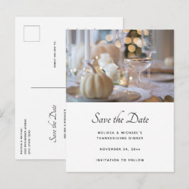 Erntedank Table Elegante Einstellung Save the Date Einladungspostkarte