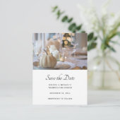 Erntedank Table Elegante Einstellung Save the Date Einladungspostkarte (Stehend Vorderseite)