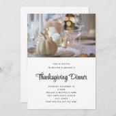 Erntedank Table Elegantes Place Setting-Foto Einladung (Vorne/Hinten)