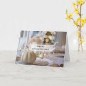 Erntedank Table Elegantes Place Setting-Foto Karte (Gelbe Blume)