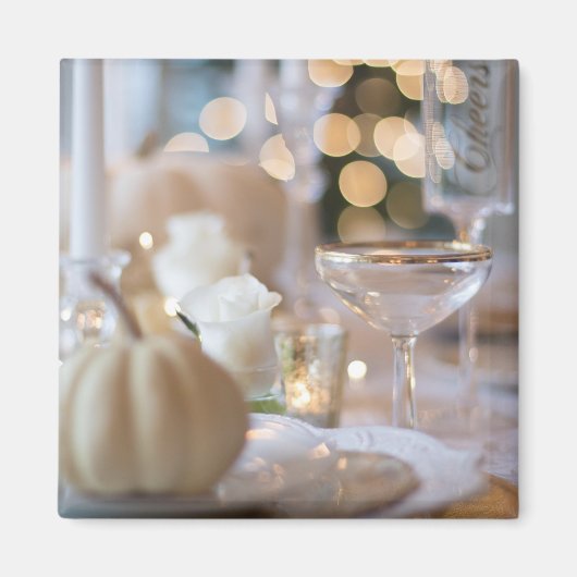Erntedank Table Elegantes Place Setting-Foto Magnet (Vorne)