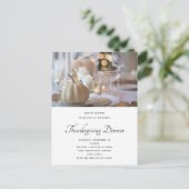 Erntedank Table Elegantes Place Setting-Foto Postkarte (Stehend Vorderseite)