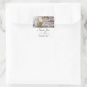 Erntedank Table Elegantes Place Setting-Foto Quadratischer Aufkleber (Tasche)