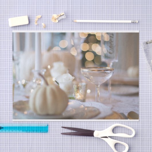 Erntedank Table Elegantes Place Setting-Foto Seidenpapier (Handwerk)