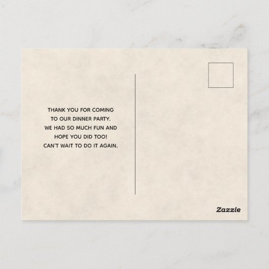 Erntedank Table Vielen Dank Postkarte (Rückseite)