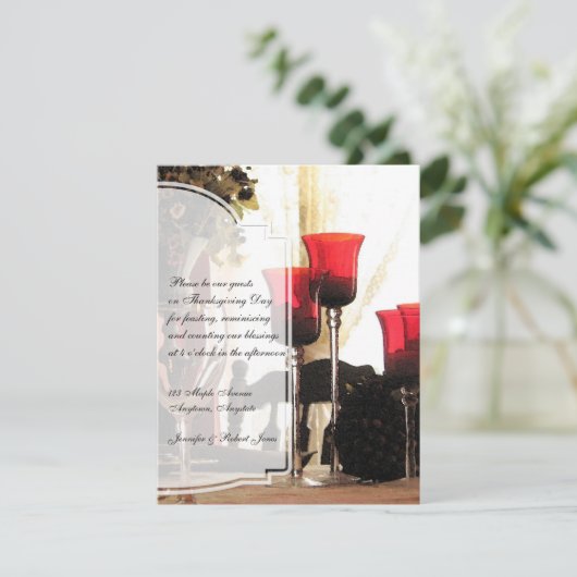 Erntedank Tafelfarbe Einladung (Stehend Vorderseite)