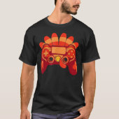 Erntedank-Tag-Gamer-Truthahn-Controller T-Shirt (Vorderseite)