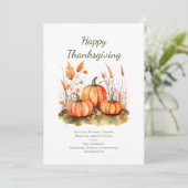 Erntedank-Tageskarte personalisiert Herbst Einladung (Stehend Vorderseite)
