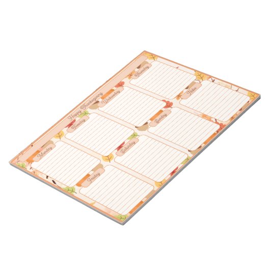 Erntedank Tear Away Weekly Planer Notizblock (angewinkelt)