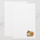 Erntedank Teddybär-Design Briefpapier (Vorne/Hinten)