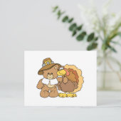 Erntedank Teddybär-Design Feiertagspostkarte (Stehend Vorderseite)