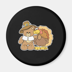 Erntedank Teddybär-Design Magnet