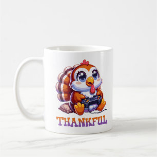 Erntedank Thankful Animal Turkey Gamer Kaffeetasse