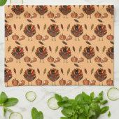 Erntedank Themed Kitchen Handtuch (tan) (Gefaltet)