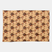 Erntedank Themed Kitchen Handtuch (tan) (Horizontal)