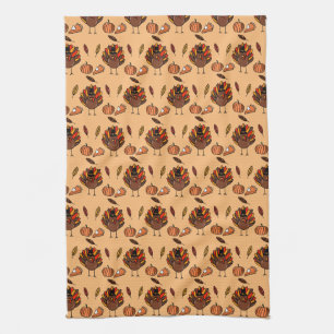 Erntedank Themed Kitchen Handtuch (tan)