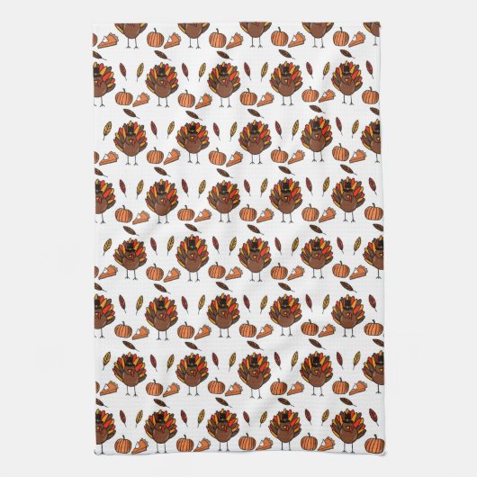 Erntedank Themed Kitchen Handtuch (weiß) (Vertikal)