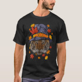 Erntedank Tiger Pilgrimkostume Herbst Herbst T-Shirt (Vorderseite)