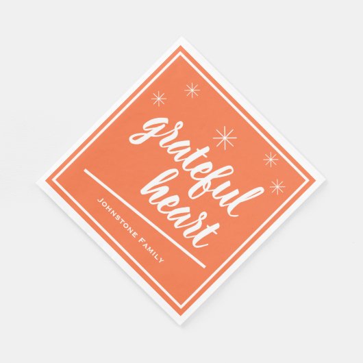 Erntedank Time Script Dankbarkeit Herzpapier Serviette (Ecke)