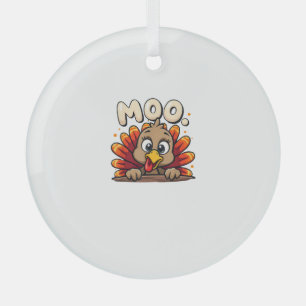 Erntedank Time Turkey Moo Funny Erntedank Fu Ornament Aus Glas