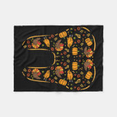 Erntedank Tooth Niedlich Fall Zähne Zahnarzt Fleecedecke (Vorderseite (Horizontal))