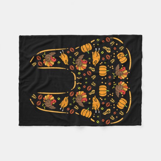 Erntedank Tooth Niedlich Fall Zähne Zahnarzt Fleecedecke (Vorderseite (Horizontal))