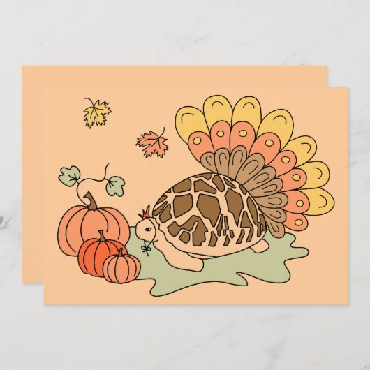 Erntedank Tortoise Card Einladung (Vorne/Hinten)