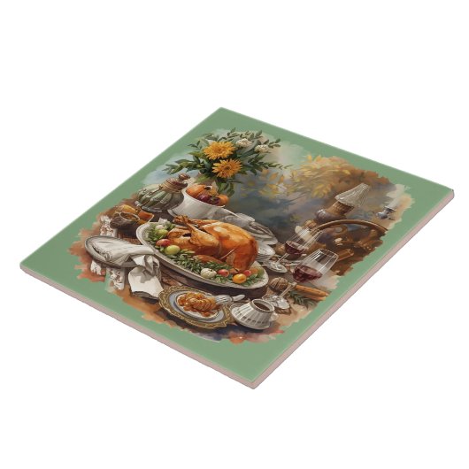 Erntedank, traditionelle Geschirr Fliese (Seite)