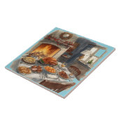 Erntedank, traditionelle Geschirr, Herbsttisch, Fliese (Seite)