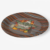 Erntedank Trendy Schöne Herbstkollektion Pappteller (Schrägansicht)