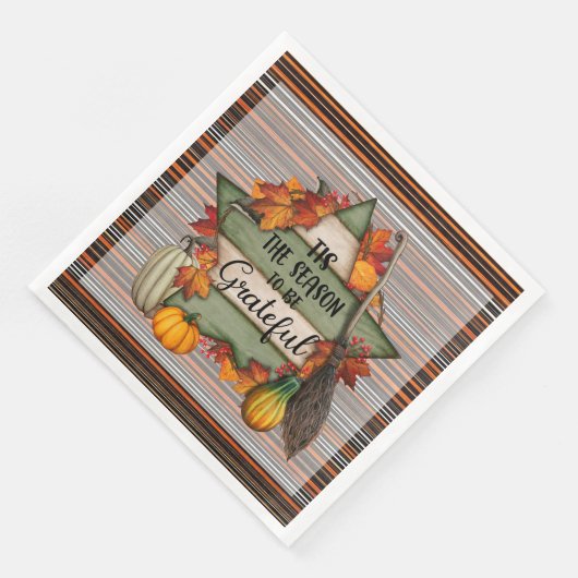 Erntedank Trendy Schöne Herbstkollektion Serviette (Ecke)