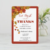 Erntedank trinken und danken Herbstlauben Einladung (Stehend Vorderseite)