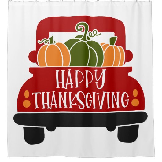 Erntedank Truck Duschvorhang (Vorderseite)