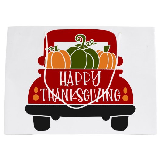 Erntedank Truck Große Geschenktüte (Vorderseite)