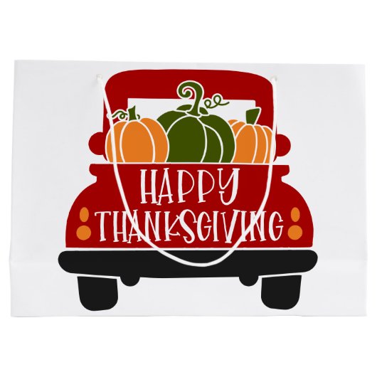 Erntedank Truck Große Geschenktüte (Rückseite)