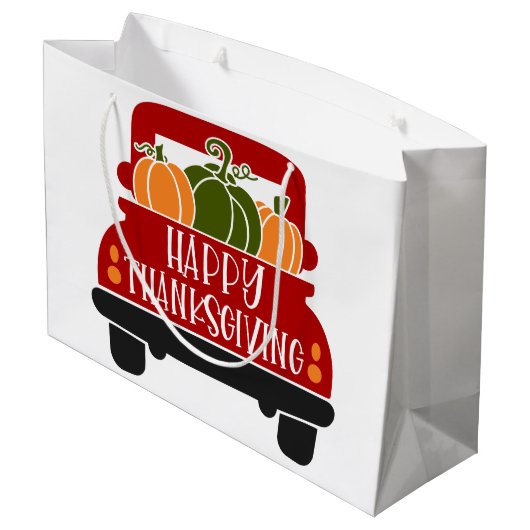 Erntedank Truck Große Geschenktüte (Rückseite Schrägansicht)