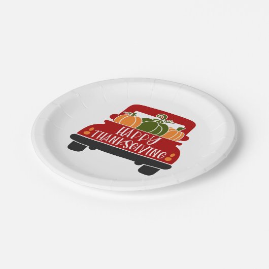 Erntedank Truck Pappteller (Schrägansicht)