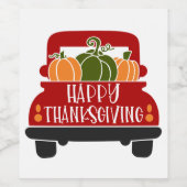 Erntedank Truck Weinetikett (Einzelnes Label)