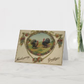 Erntedank Trukeys Gruß Karte (Vorderseite)