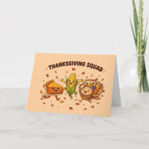 Erntedank-Truppe Süße Herbst-Food-Charaktere Dankeskarte