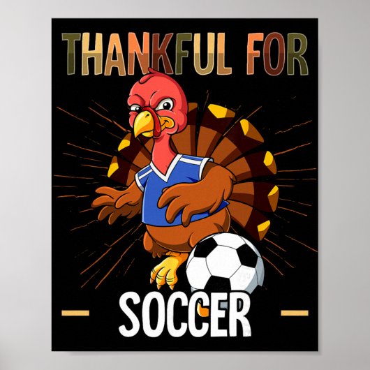 Erntedank-Truthahn dankbar für Fußball Poster (Vorne)