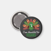 Erntedank Truthahn Dankbar für Veganer Magnet (Vorderseite/Rückseite)