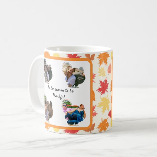 Erntedank-Truthahn-Foto-Collage Kaffeetasse (Vorderseite Links)