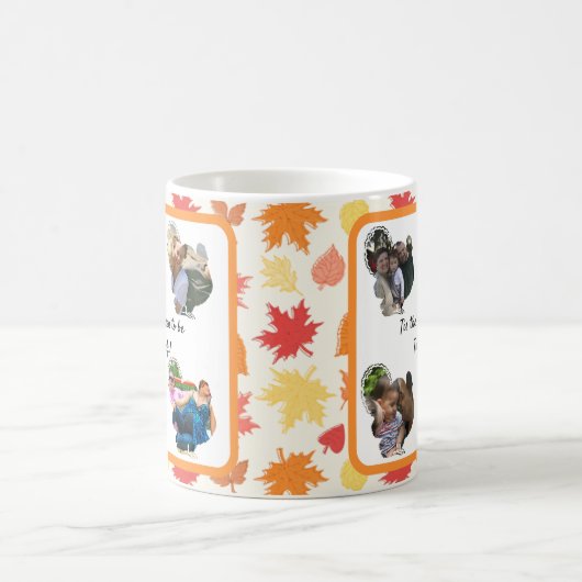 Erntedank-Truthahn-Foto-Collage Kaffeetasse (Mittel)