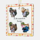 Erntedank-Truthahn-Foto-Collage Keramikornament (Links)