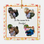 Erntedank-Truthahn-Foto-Collage Keramikornament (Rückseite)