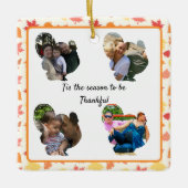 Erntedank-Truthahn-Foto-Collage Keramikornament (Vorderseite)