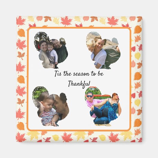 Erntedank-Truthahn-Foto-Collage Magnet (Vorne)