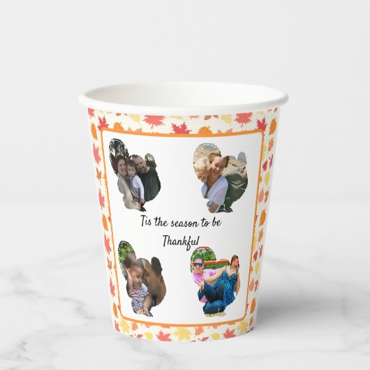 Erntedank-Truthahn-Foto-Collage Pappbecher (Vorderseite)